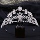Leaf Bridal Tiara With Rhinestone Accents