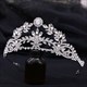 Leaf Bridal Tiara With Rhinestone Accents