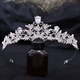 Leaf Zircon Birthday Girl Bridal Tiara With Rhinestone Accents