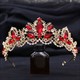 Leaf Crystal Princess Bridal Tiara With Rhinestone Accents
