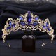Leaf Crystal Princess Bridal Tiara With Rhinestone Accents
