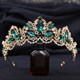 Leaf Crystal Princess Bridal Tiara With Rhinestone Accents