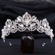 Leaf Crystal Princess Bridal Tiara With Rhinestone Accents