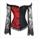 Off-The-Shoulder Lace Overlay Shaper Corset With Long Sleeve