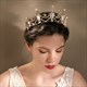 Glittery Alloy Pearls Bridal Tiara With Rhinestone Accents