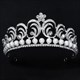 Barocke Prinzessin-Braut-Tiara mit Strasssteinen und Perlen