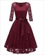 V-Neck Lace Overlay Cocktail Dresses With Long Sleeves