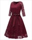 V-Neck Lace Overlay Cocktail Dresses With Long Sleeves
