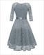 V-Neck Lace Overlay Cocktail Dresses With Long Sleeves