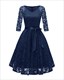 V-Neck Lace Overlay Cocktail Dresses With Long Sleeves