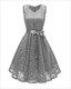 V-Neck Sleeveless Lace Overlay Cocktail Dresses