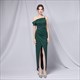 Off The Shoulder Ruched Bodice Split Front Formal Dress
