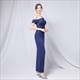 Off The Shoulder Ruched Bodice Split Front Formal Dress