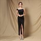 Off The Shoulder Ruched Bodice Split Front Formal Dress