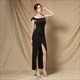 Off The Shoulder Ruched Bodice Split Front Formal Dress