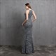 Long High Neck Sequin Prom Dress With Side Slit