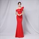 One Shoulder Ruffle Floor Length Prom Dress