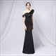 One Shoulder Ruffle Floor Length Prom Dress