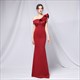 One Shoulder Ruffle Floor Length Prom Dress