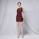 One Shoulder Sequin Cocktail Dress With Beaded Embellishment