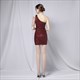 One Shoulder Sequin Cocktail Dress With Beaded Embellishment