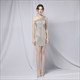 One Shoulder Sequin Cocktail Dress With Beaded Embellishment