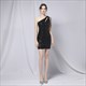 One Shoulder Sequin Cocktail Dress With Beaded Embellishment