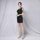 One Shoulder Sequin Cocktail Dress With Beaded Embellishment