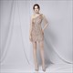 One Shoulder Sequin Cocktail Dress With Beaded Embellishment