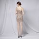 One Shoulder Sequin Cocktail Dress With Beaded Embellishment