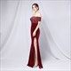Off The Shoulder Sequin Bodice Split Front Prom Dress
