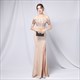 Off The Shoulder Sequin Bodice Split Front Prom Dress