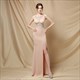 Illusion Ausschnitt Perlenverziertes rückenfreies Prom Dress