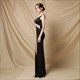 Illusion Ausschnitt Perlenverziertes rückenfreies Prom Dress