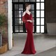 V-Ausschnitt schulterfreie Meerjungfrau Prom Dresses
