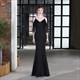 V-Ausschnitt schulterfreie Meerjungfrau Prom Dresses