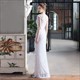 Long Sequin One Shoulder Split Front Evening Dress