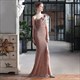 Long Sequin One Shoulder Split Front Evening Dress