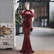 Sequin Mermaid High Neck Halter Evening Gown With Beading