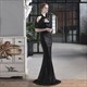 Sequin Mermaid High Neck Halter Evening Gown With Beading