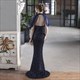 Sequin Mermaid High Neck Halter Evening Gown With Beading
