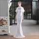 Sequin Mermaid High Neck Halter Evening Gown With Beading