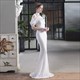 Sequin Mermaid High Neck Halter Evening Gown With Beading