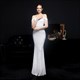 V-Ausschnitt Meerjungfrau Pailletten Prom Dress mit Spaghettiträgern