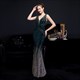 Sheath Column Sequin V-Neck Sleeveless Prom Dress