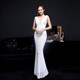 Sheath Column Sequin V-Neck Sleeveless Prom Dress