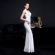 Sheath Column Sequin V-Neck Sleeveless Prom Dress