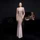 Sheath Column Sequin V-Neck Sleeveless Prom Dress