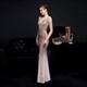 Sheath Column Sequin V-Neck Sleeveless Prom Dress
