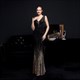 Sheath Column Sequin V-Neck Sleeveless Prom Dress